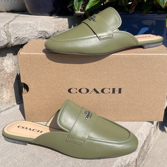 NIB COACH SAMIE LEATHER SLIDE 7 WOMEN'S SLIP ON SHOE NEW - Picture 1 of 10